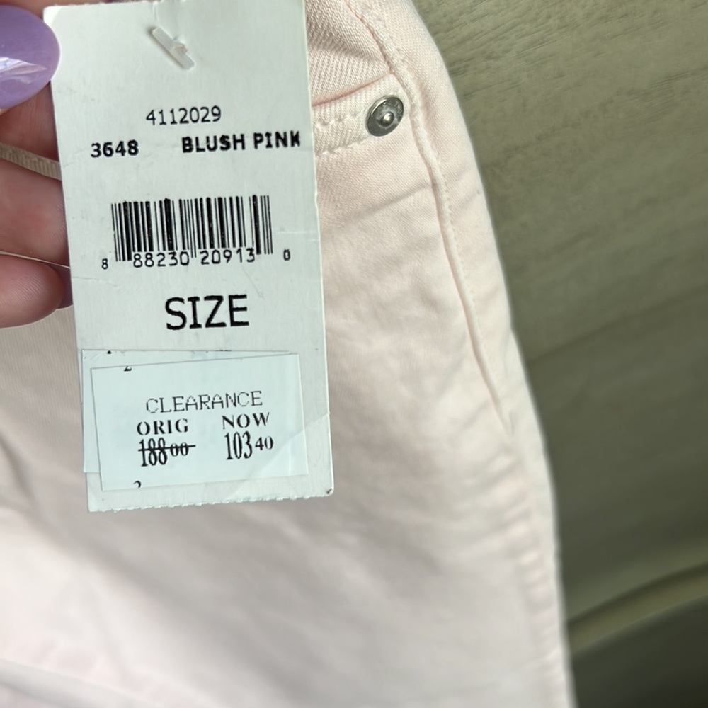 DL 1961 light pink Florence cropped Instasculpt denim pants - Picture 3 of 5